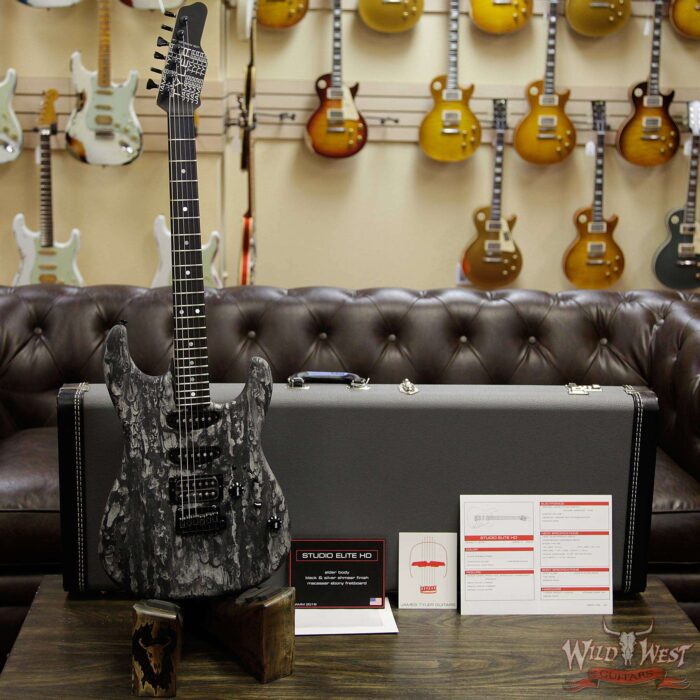 James Tyler USA 2019 NAMM Studio Elite HD HSS Macassar Ebony Fretboard Black & Silver Shmear - Image 11