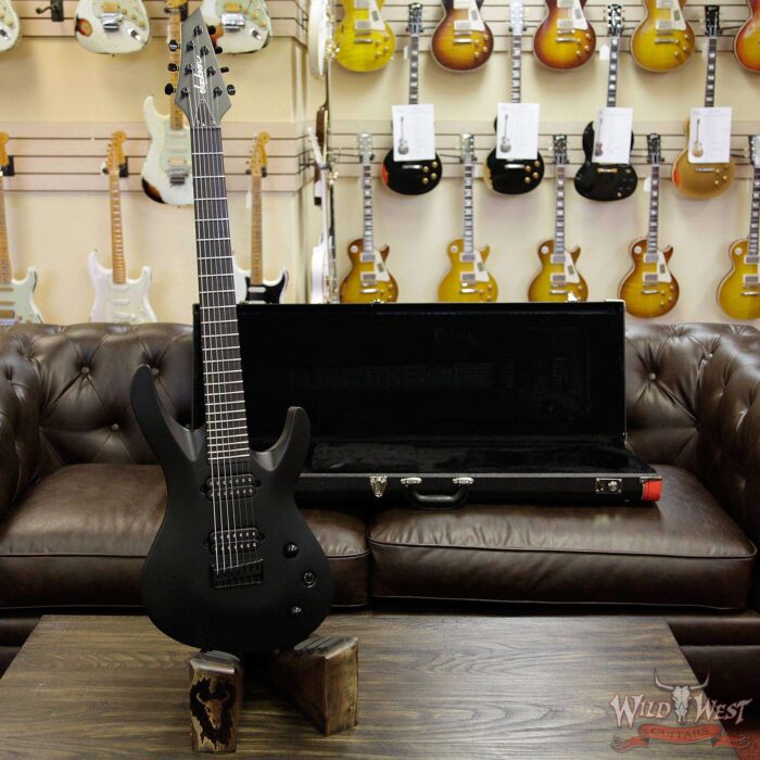 Jackson USA Select B7 Deluxe Neck Thru HH 7-String Baritone Satin Black - Image 12