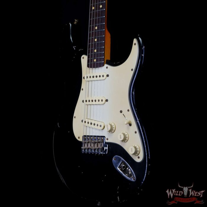 John Cruz Custom Guitars Crossville ST Rosewood Fingerboard Matching Color Headstock Whole Lotta Playing Black - Image 2