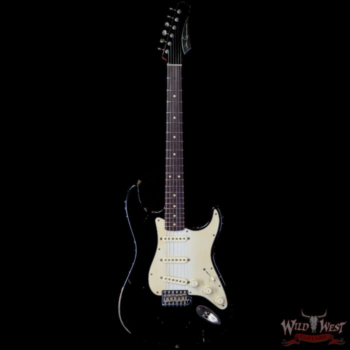 John Cruz Custom Guitars Crossville ST Rosewood Fingerboard Matching Color Headstock Whole Lotta Playing Black - Image 3