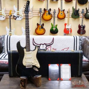 John Cruz Custom Guitars Crossville ST Rosewood Fingerboard Matching Color Headstock Whole Lotta Playing Black - Image 6