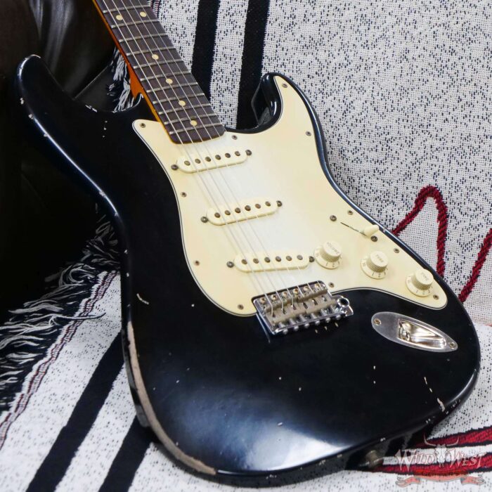 John Cruz Custom Guitars Crossville ST Rosewood Fingerboard Matching Color Headstock Whole Lotta Playing Black - Image 8