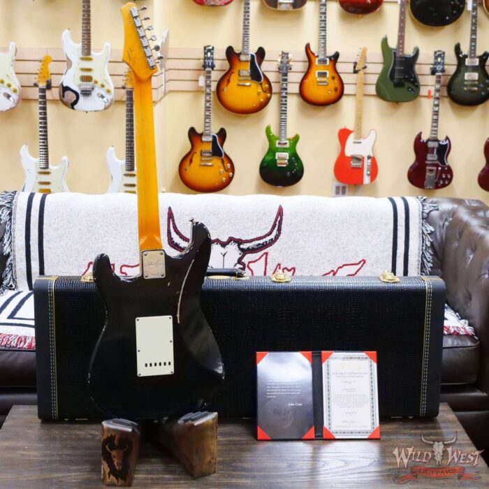 John Cruz Custom Guitars Crossville ST Rosewood Fingerboard Matching Color Headstock Whole Lotta Playing Black - Image 10