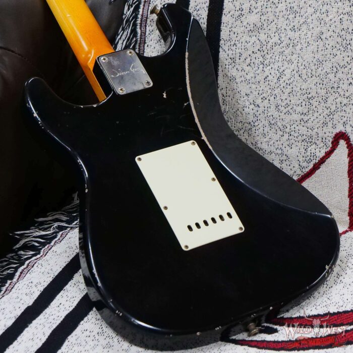 John Cruz Custom Guitars Crossville ST Rosewood Fingerboard Matching Color Headstock Whole Lotta Playing Black - Image 12