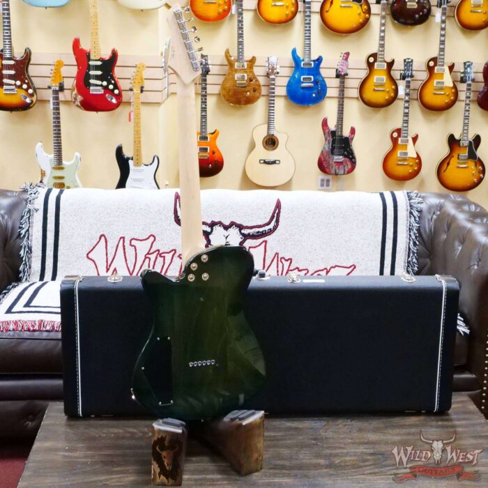 John Page Classic USA AJ Flame Maple Top Maple Fingerboard P90/Humbucker Trans Aqua - Image 9