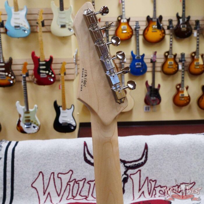 John Page Classic USA AJ Flame Maple Top Maple Fingerboard P90/Humbucker Trans Aqua - Image 10