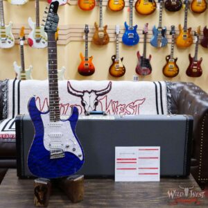 James Tyler USA Studio Elite HD Quilt Maple Top Rosewood Board w/ Midboost Preamp Transparent Blue - Image 6