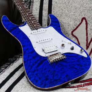James Tyler USA Studio Elite HD Quilt Maple Top Rosewood Board w/ Midboost Preamp Transparent Blue - Image 8