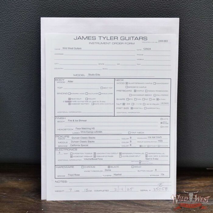 James Tyler USA Studio Elite HSS Maple Fingerboard Rear Rout Floyd Rose Fire & Ice Shmear 7.80 LBS - Image 13
