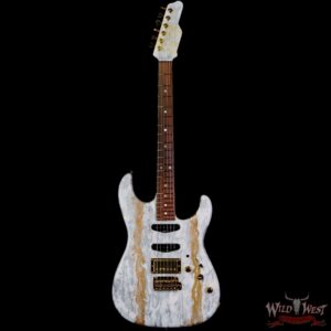 James Tyler USA Studio Elite HD HSS Rear Rout Brazilian Rosewood Fingeboard White Shmear with Gold Hardware - Image 3