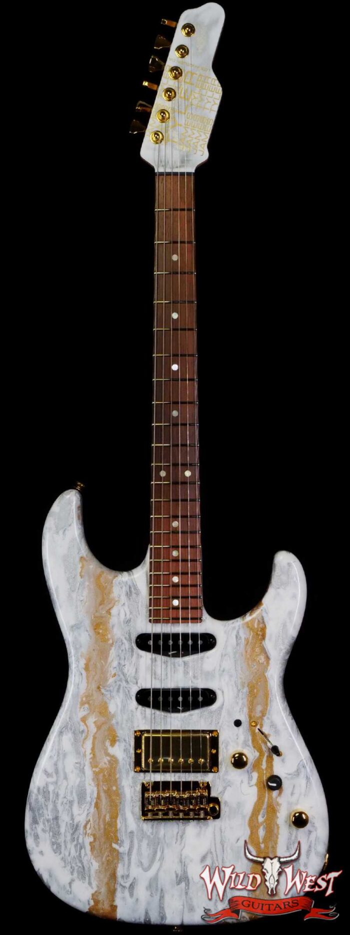 James Tyler USA Studio Elite HD HSS Rear Rout Brazilian Rosewood Fingeboard White Shmear with Gold Hardware - Image 1