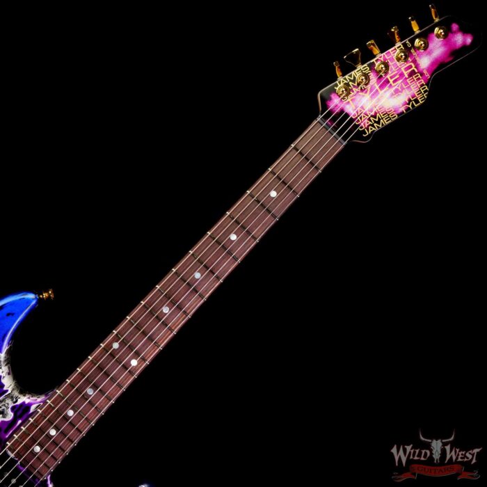 James Tyler USA Studio Elite HD HSS Midboost Preamp Rear Rour Faux Matching Headstock Gold Hardware Jimburst Shmear - Image 4