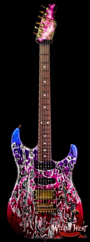 James Tyler USA Studio Elite HD HSS Midboost Preamp Rear Rour Faux Matching Headstock Gold Hardware Jimburst Shmear