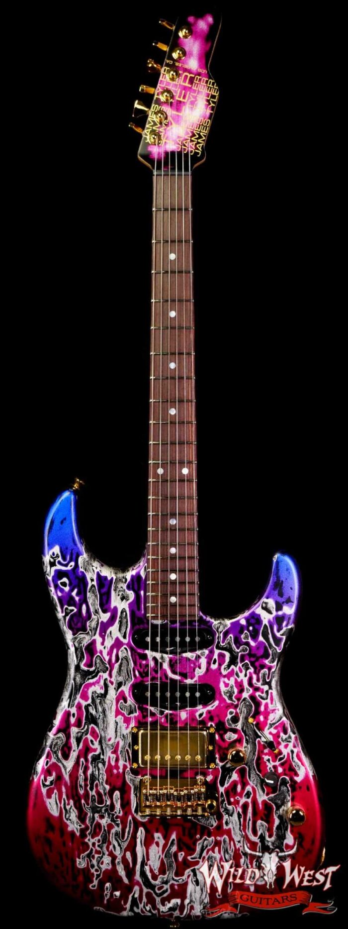 James Tyler USA Studio Elite HD HSS Midboost Preamp Rear Rour Faux Matching Headstock Gold Hardware Jimburst Shmear - Image 1