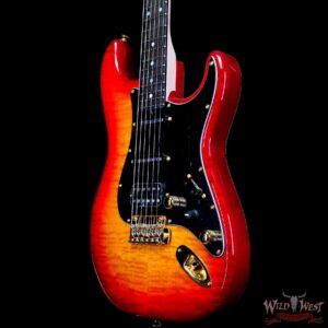 James Tyler USA L.A. Studio Classic HSS Midboost Preamp Ebony Fingerboard Quilted Maple Top Cherry Sunburst - Image 2