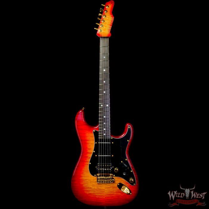 James Tyler USA L.A. Studio Classic HSS Midboost Preamp Ebony Fingerboard Quilted Maple Top Cherry Sunburst - Image 3