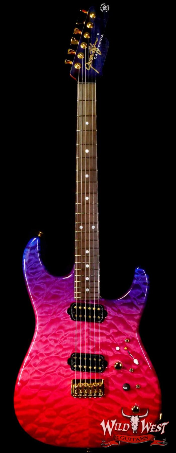 James Tyler USA Studio Elite HH Hardtail Quilt Maple Top Mahogany Body & Neck Brazilian Rosewood Fingerboard Trans Jimburst 6.10 LBS (US Only / No International Shipping) - Image 1