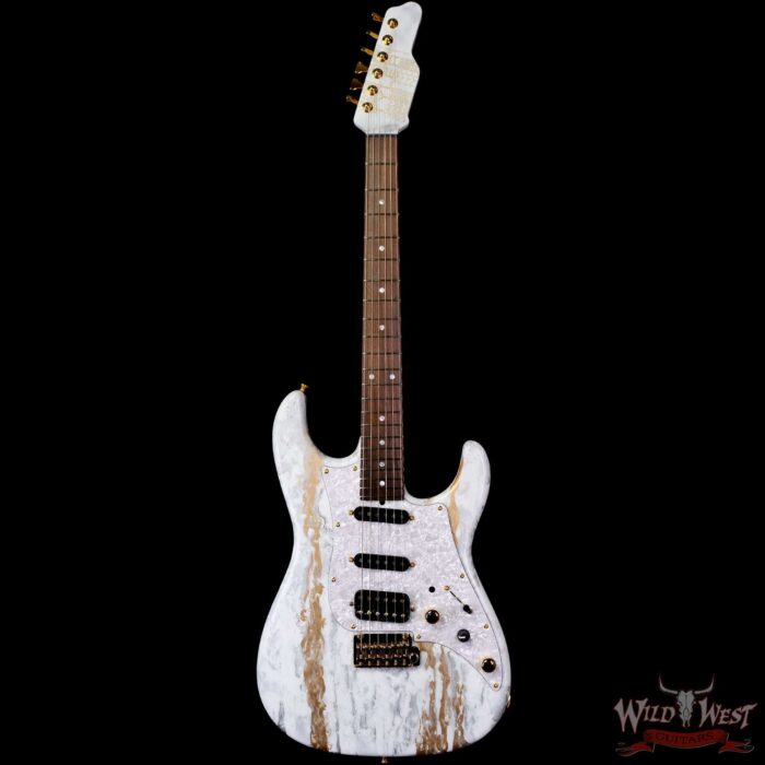 James Tyler USA Studio Elite HD HSS Matching Color Maple Neck White Shmear with Gold Hardware 7.25 LBS - Image 3