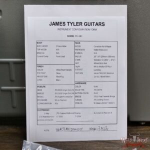 James Tyler JTG MK1 HSS Alder Body Maple Neck with Rosewood Fingerboard Pearl White 7.95 lbs - Image 11