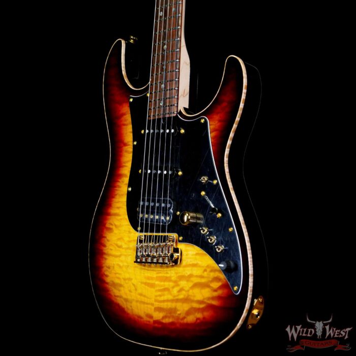 James Tyler USA Studio Elite HSS Midboost Preamp Quilted Maple Top Tobacco Sunburst - Image 2