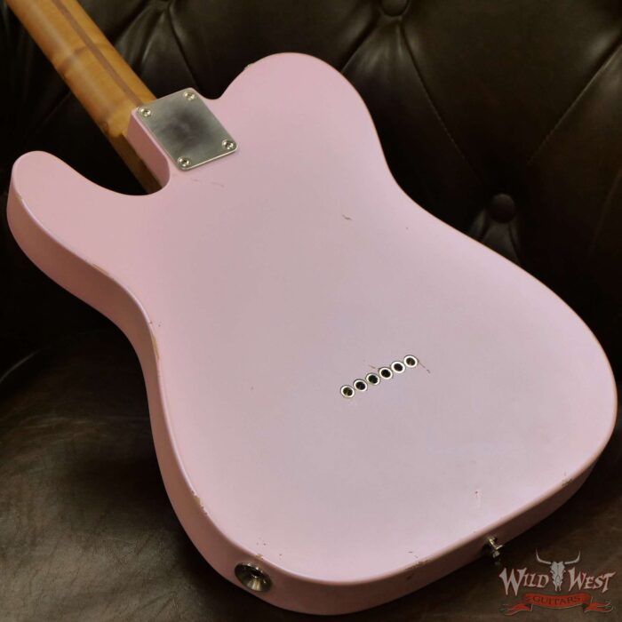 LsL T-Bone One Alder Body with Roasted Maple Neck P90 and Humbucker Light Aging Ice Pink - Image 11