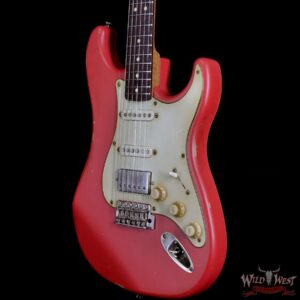 LsL Saticoy One HSS Alder Body Roasted Flame Maple Neck Rosewood Fingerboard Medium Aged Matte Fiesta Red - Image 2