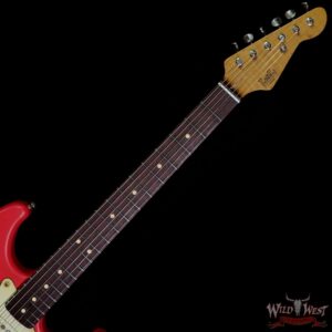 LsL Saticoy One HSS Alder Body Roasted Flame Maple Neck Rosewood Fingerboard Medium Aged Matte Fiesta Red - Image 4