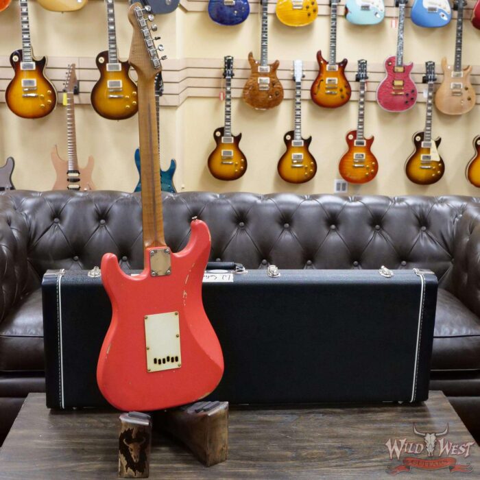 LsL Saticoy One HSS Alder Body Roasted Flame Maple Neck Rosewood Fingerboard Medium Aged Matte Fiesta Red - Image 9
