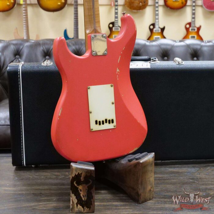 LsL Saticoy One HSS Alder Body Roasted Flame Maple Neck Rosewood Fingerboard Medium Aged Matte Fiesta Red - Image 11
