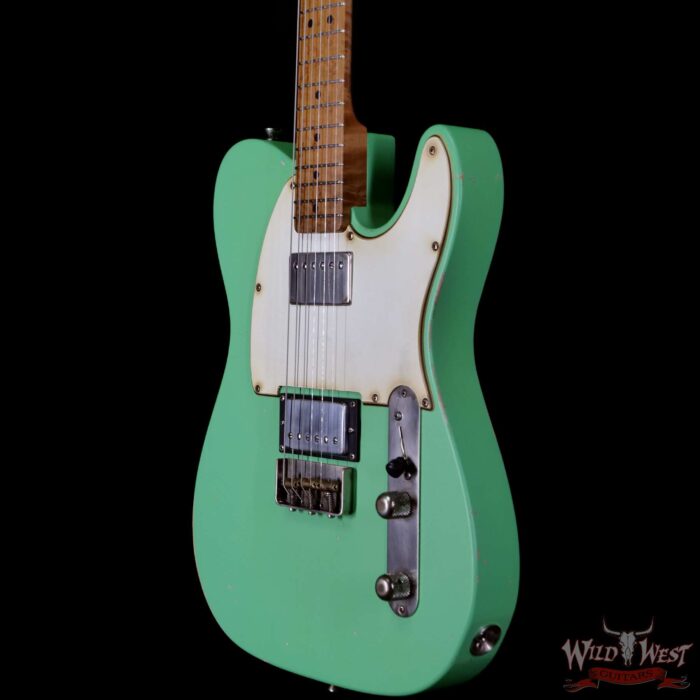 LsL T-Bone One Alder Body Roasted Birdseye Maple Neck Double Humbucker HH Medium Aging Surf Green - Image 2
