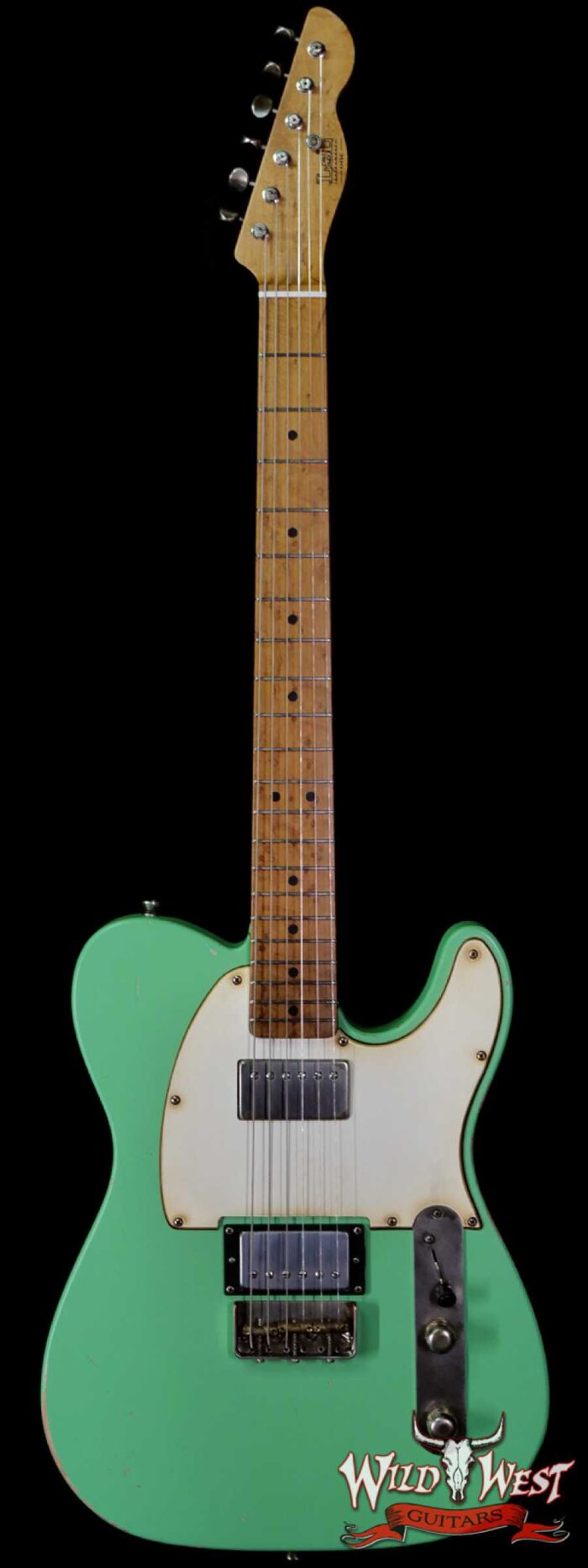 LsL T-Bone One Alder Body Roasted Birdseye Maple Neck Double Humbucker HH Medium Aging Surf Green - Image 1