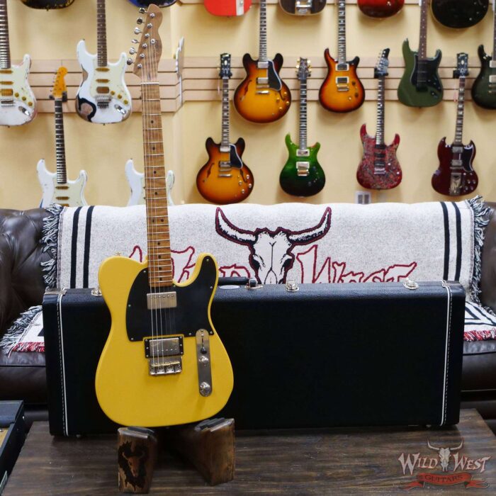 LsL T-Bone One HH Roasted Flame Maple Neck Double Humbucker Butterscotch - Image 6