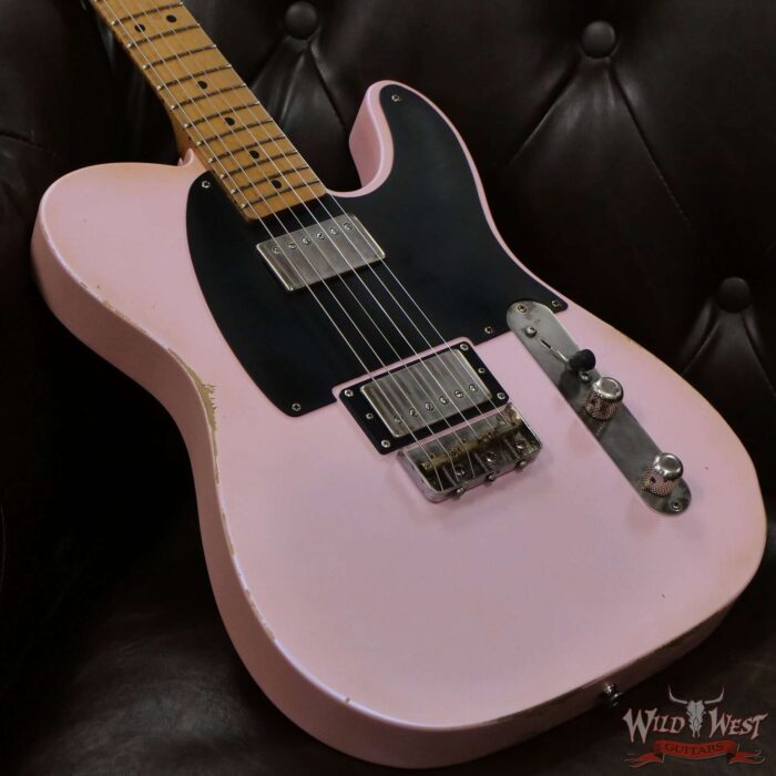 LsL T-Bone One Alder Body Roasted Flame Maple Neck Double Humbucker HH Medium Aging Ice Pink(Limited Color) - Image 8