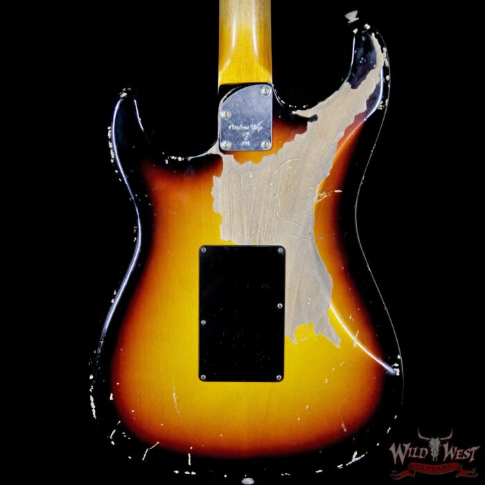 2018 Fender Custom Shop Masterbuilt John Cruz 1965 Stratocaster Relic Floyd Rose HSS 3 Tone Sunburst - Image 7