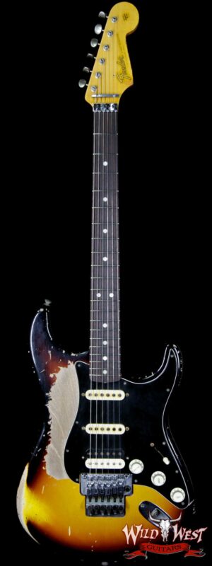 2018 Fender Custom Shop Masterbuilt John Cruz 1965 Stratocaster Relic Floyd Rose HSS 3 Tone Sunburst