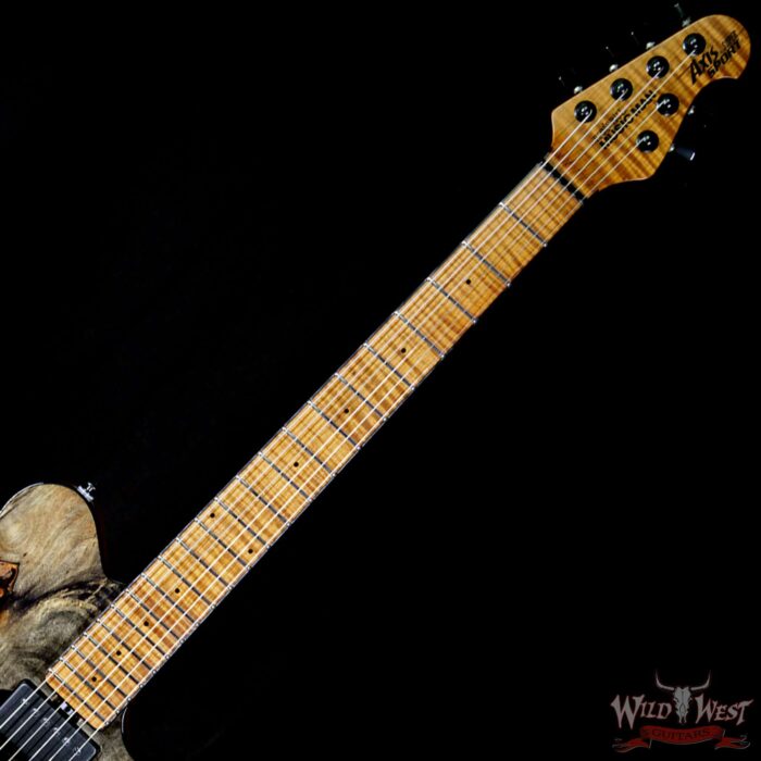 2018 Ernie Ball Music Man BFR Axis Super Sport Limited # 36 of 85 Buckeye Burl Top Roasted Flame Maple Neck Natural - Image 9