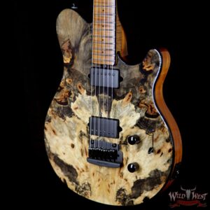 2018 Ernie Ball Music Man BFR Axis Super Sport Limited # 36 of 85 Buckeye Burl Top Roasted Flame Maple Neck Natural - Image 2