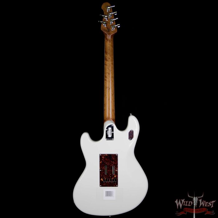 Ernie Ball Music Man BFR Limited Edition # 28 of 39 Stingray HH Guitar Roasted Birdseye Maple Neck White Smoke - Image 6