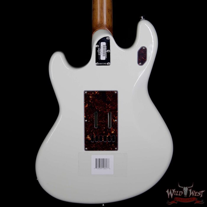 Ernie Ball Music Man BFR Limited Edition # 28 of 39 Stingray HH Guitar Roasted Birdseye Maple Neck White Smoke - Image 7