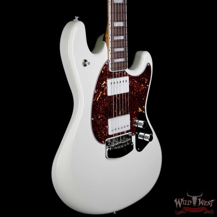 Ernie Ball Music Man BFR Limited Edition # 28 of 39 Stingray HH Guitar Roasted Birdseye Maple Neck White Smoke - Image 4
