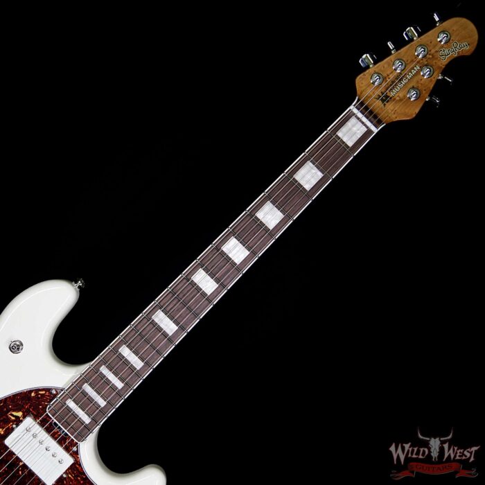 Ernie Ball Music Man BFR Limited Edition # 28 of 39 Stingray HH Guitar Roasted Birdseye Maple Neck White Smoke - Image 9