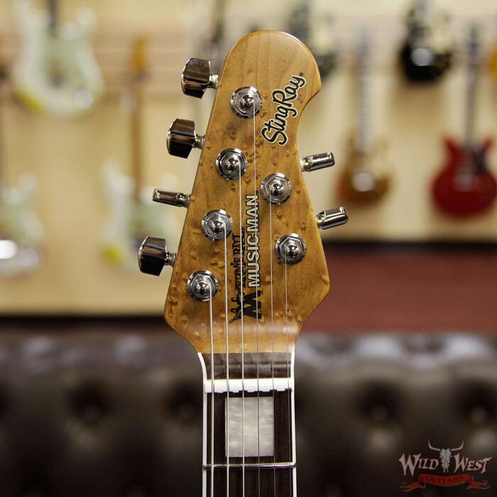 Ernie Ball Music Man BFR Limited Edition # 28 of 39 Stingray HH Guitar Roasted Birdseye Maple Neck White Smoke - Image 8