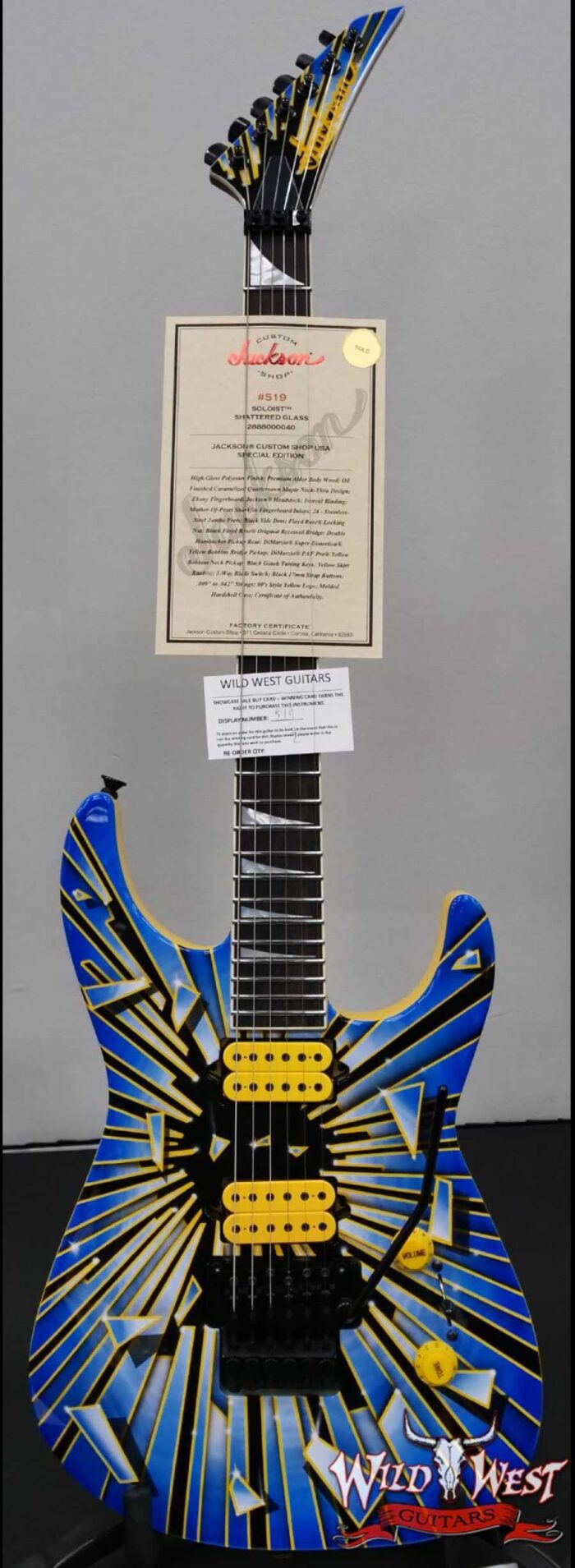 2025 NAMM FMIC #519 Jackson Custom Shop USA Special Edition Shattered Glass Soloist HH Floyd Rose (Pre-order) - Image 1