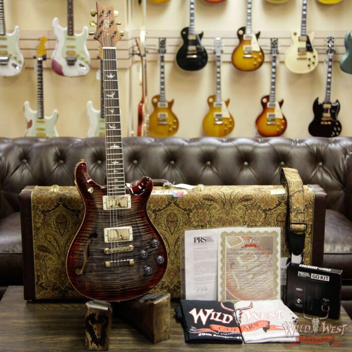PRS Wild West Guitars 20th Anniversary Limited Run # 23 of 40 Wood Library Artist Package Semi-Hollow McCarty 594 Charcoal Cherry Burst - Image 8