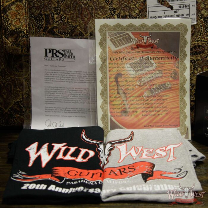 PRS Wild West Guitars 20th Anniversary Limited Run # 25 of 40 Wood Library Artist Package Semi-Hollow McCarty 594 Blood Orange - Image 17