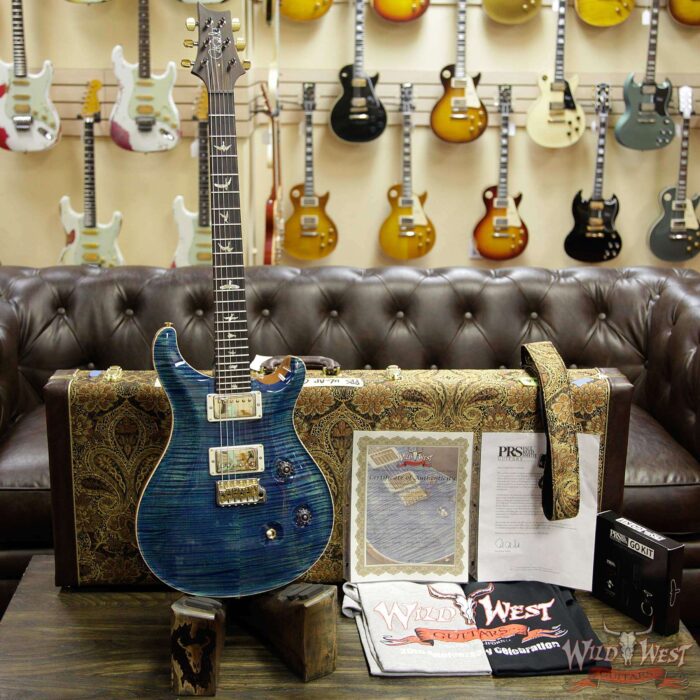 PRS Wild West Guitars 20th Anniversary Limited Run # 32 of 40 Wood Library Artist Package Custom 24 Flame Maple Neck River Blue - Image 11