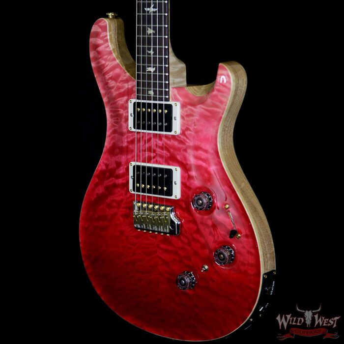 PRS Wood Library 10 Top Custom 24 Piezo Quilt Maple Top Flame Neck Brazilian Rosewood Board Bonnie Pink Fade - Image 2