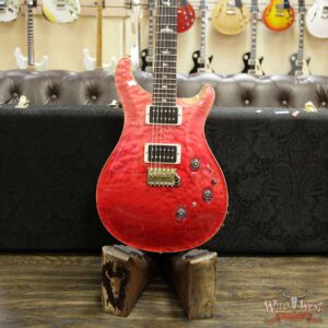 PRS Wood Library 10 Top Custom 24 Piezo Quilt Maple Top Flame Neck Brazilian Rosewood Board Bonnie Pink Fade - Image 10
