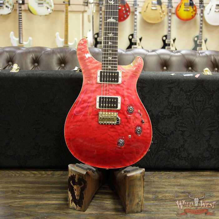 PRS Wood Library 10 Top Custom 24 Piezo Quilt Maple Top Flame Neck Brazilian Rosewood Board Bonnie Pink Fade - Image 10