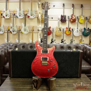 PRS Wood Library 10 Top Custom 24 Piezo Quilt Maple Top Flame Neck Brazilian Rosewood Board Bonnie Pink Fade - Image 11